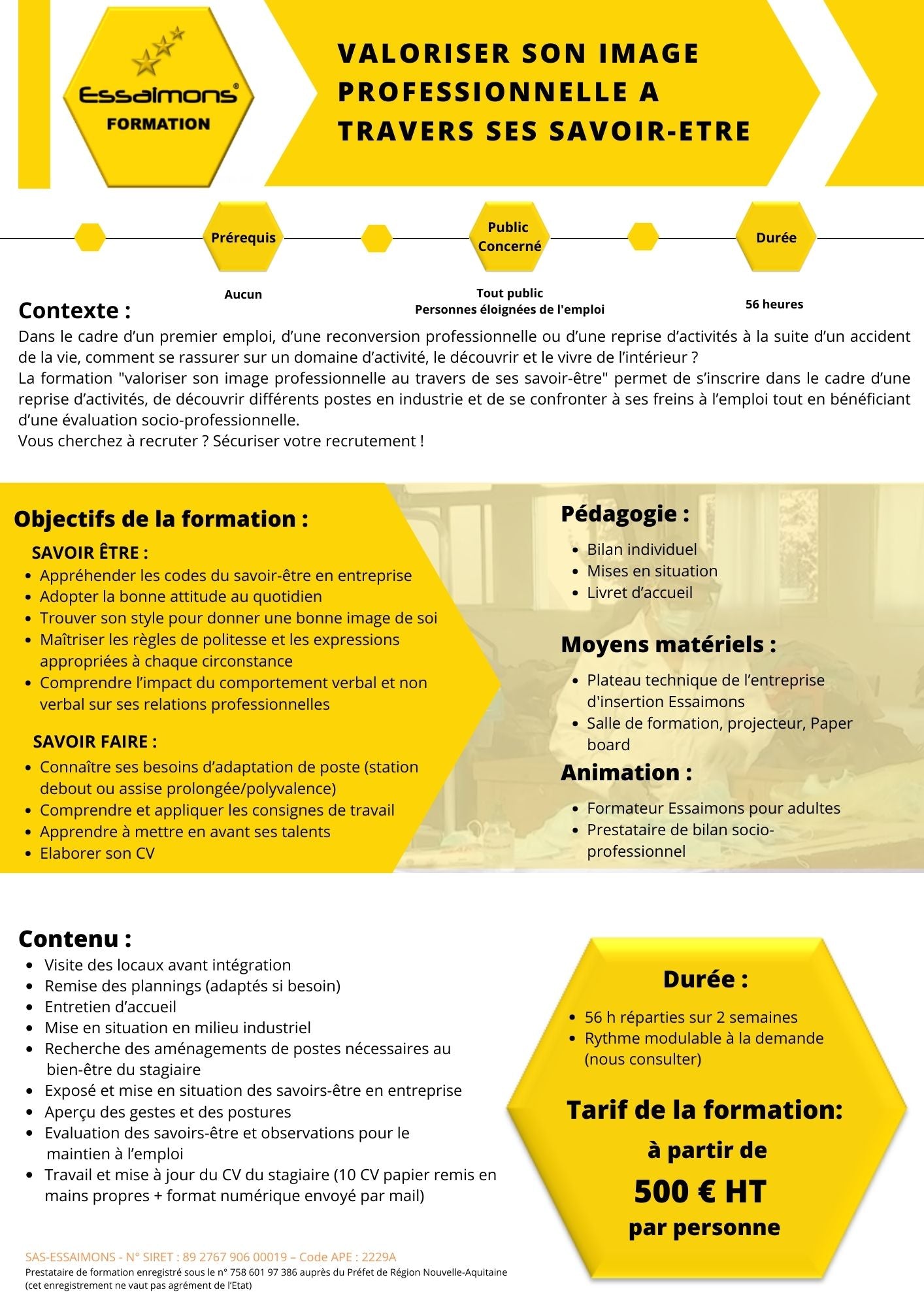 FORMATION : VALORISER SON IMAGE PROFESSIONNELLE A TRAVERS SES SAVOIR-ETRE